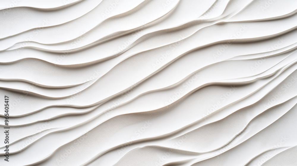 Abstract white 3D wall panel texture with wavy patterns and soft shadows. Minimalist modern design suitable for backgrounds, interior decorations, and artistic displays. Abstract white 3D wall panel texture with wavy patterns and soft shadows. Minimalist modern design suitable for backgrounds, interior decorations, and artistic displays.