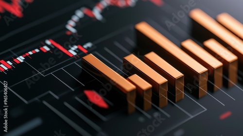 Wallpaper Mural Futuristic Oil Market Forecasting Hologram Interface with Copy Space, Selective Focus, and Torontodigital.ca