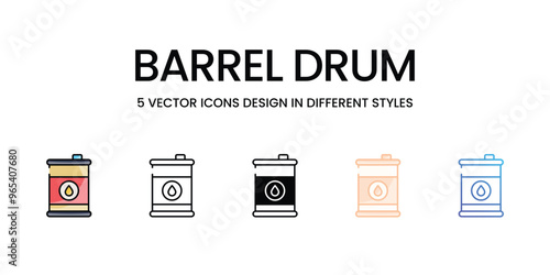 Barrel Drum vector icons set ready to use for web and mobile app