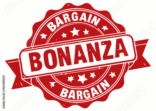 grunge red stamp with text BARGAIN BONANZA, vector illustration, isolated