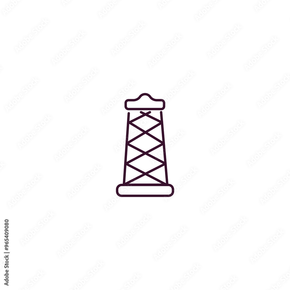 big derrick with boxes outline icon. Linear vector from construction concept. Thin line big derrick with boxes icon isolated on white background big derrick with boxes outline icon. Linear vector from construction concept. Thin line big derrick with boxes icon isolated on white background
