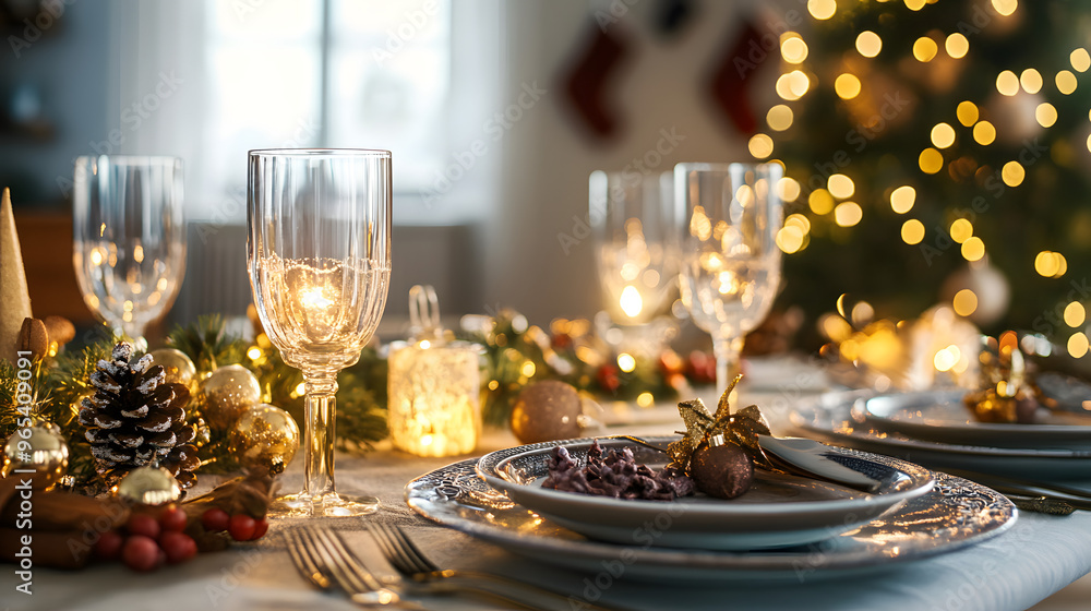 Table setting for christmas dinner Table setting for christmas dinner