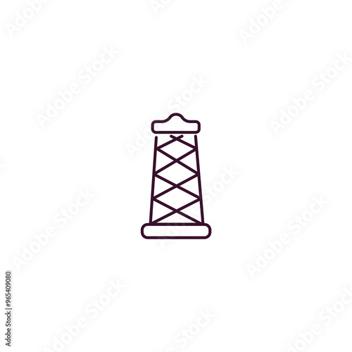 big derrick with boxes  outline icon. Linear vector from construction concept. Thin line big derrick with boxes  icon isolated on white background
