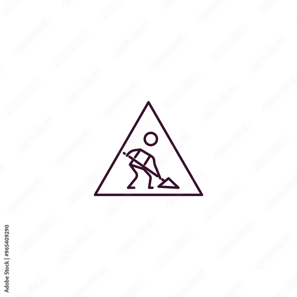 working sign outline icon. Linear vector from construction concept. Thin line working sign icon isolated on white background working sign outline icon. Linear vector from construction concept. Thin line working sign icon isolated on white background