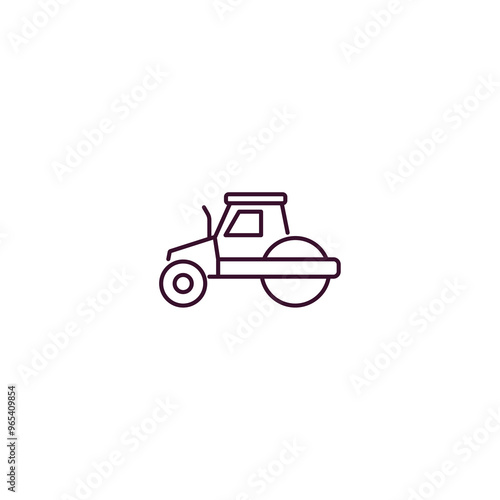 steamroller  outline icon. Linear vector from construction concept. Thin line steamroller  icon isolated on white background