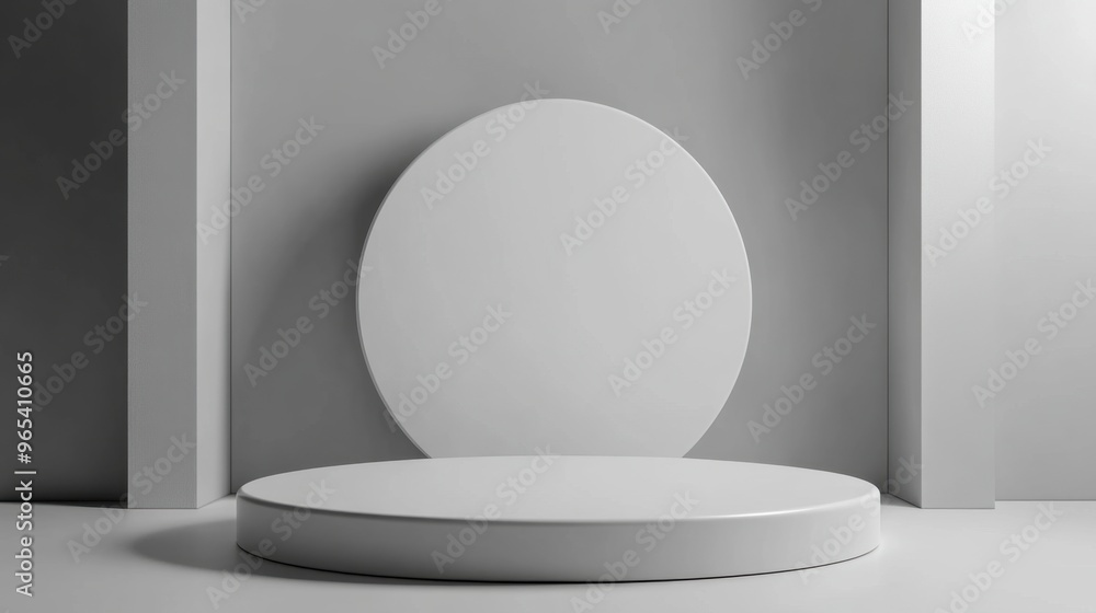 Minimalist podium with a blank background, perfect for product presentations or adding text. Minimalist podium with a blank background, perfect for product presentations or adding text.