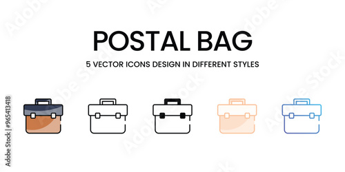 Postal Bag vector icons set ready to use for web and mobile app