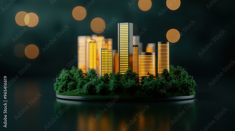 Futuristic AI Oil Metrics Hologram in Smart City - with Copy Space for Text, Quality Futuristic AI Oil Metrics Hologram in Smart City - with Copy Space for Text, Quality
