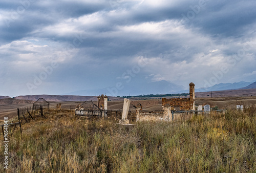 Islamic cemetary in the mountains of Kyrgyztan