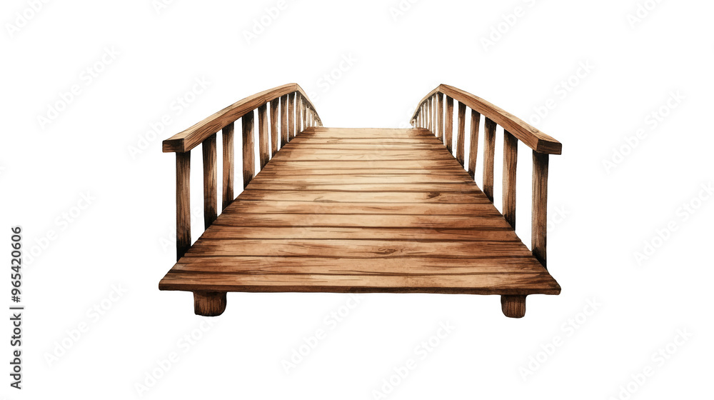 Wooden Bridge Pathway Leading to a Blue Sky with White Clouds Wooden Bridge Pathway Leading to a Blue Sky with White Clouds