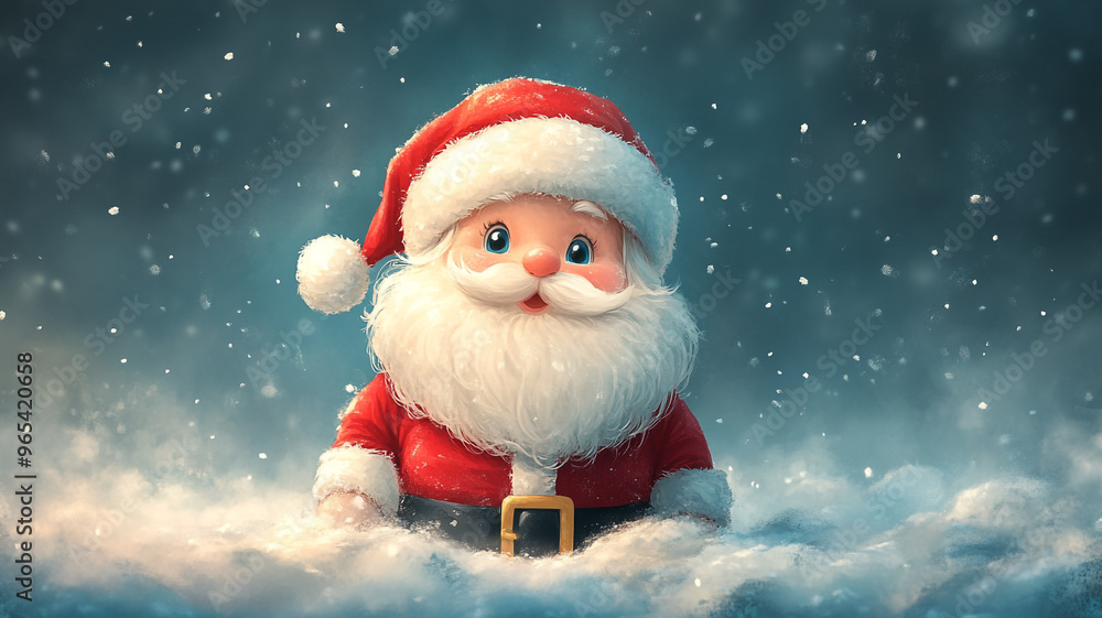 A red Christmas banner with a picture of Santa Claus. A place for the text. An advertising banner. A red Christmas banner with a picture of Santa Claus. A place for the text. An advertising banner.