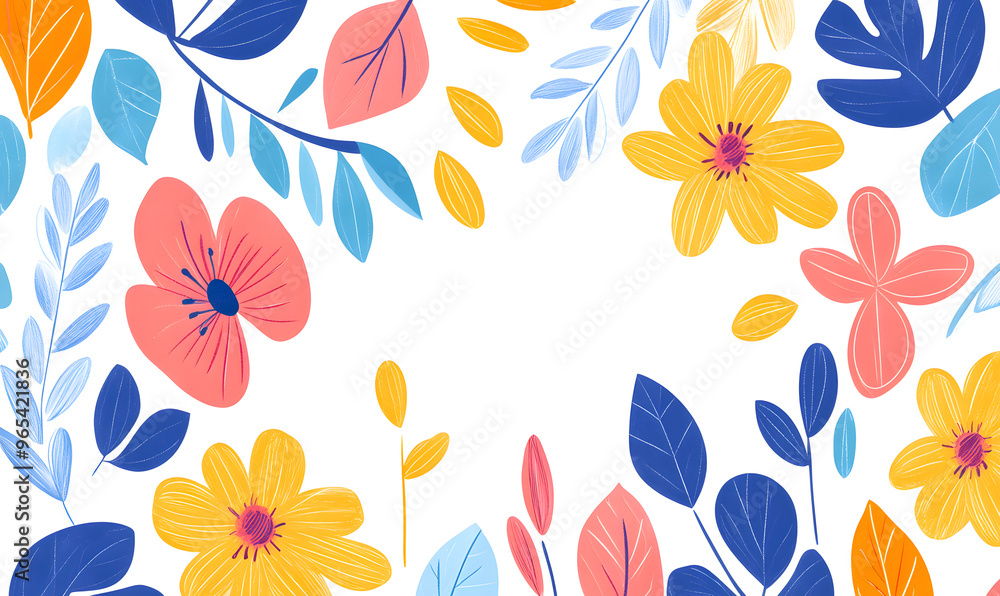 floral and leaf on white background in doodle-style tile designs with graphic format. floral and leaf on white background in doodle-style tile designs with graphic format.