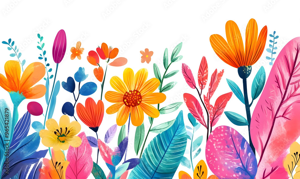 floral and leaf on white background in doodle-style tile designs with graphic format. floral and leaf on white background in doodle-style tile designs with graphic format.