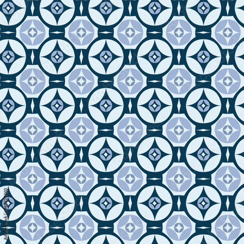 seamless indigo blue pattern with  round and shapes Geometrical Pattern backgrounds for textiles,