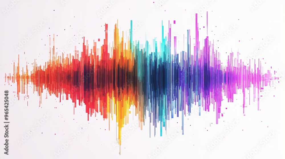 Fototapeta premium Colorful sound wave illustration depicting audio frequencies and dynamics