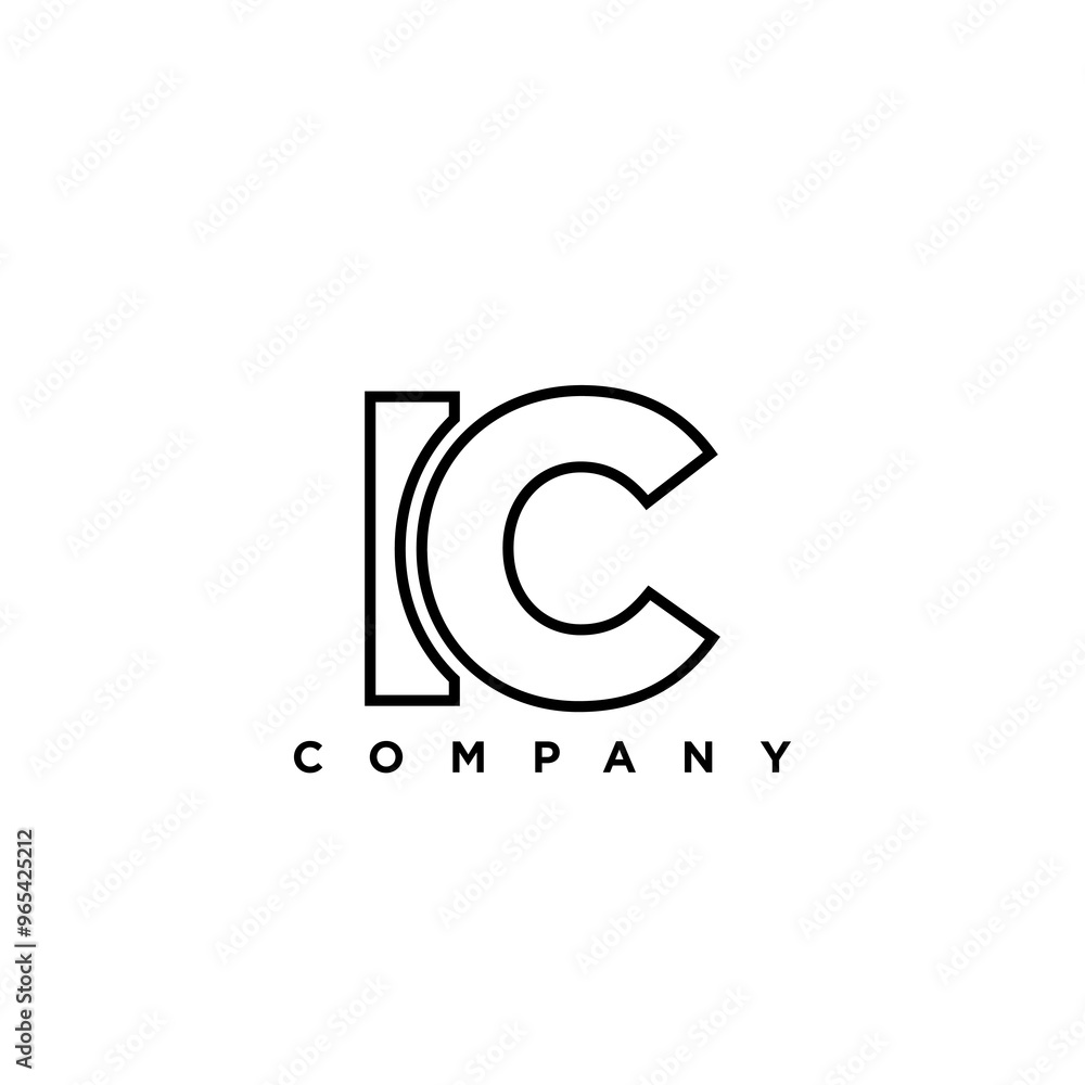 Fototapeta premium Letter I and C, IC logo design template. Minimal monogram initial based logotype.