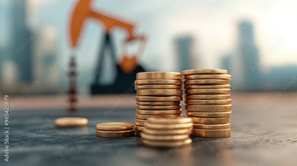 Global Oil Industry in Turmoil - Volatile Price Chart with Copy Space, Selective Focus in Global Oil Industry in Turmoil - Volatile Price Chart with Copy Space, Selective Focus in