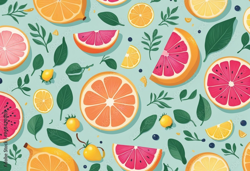 Summer Pastel Pattern Illustration Summer Pastel Pattern Illustration