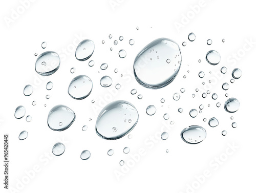 Abstract water drops  bubbles  transparent background  digital art  liquid  colorful  artistic  design