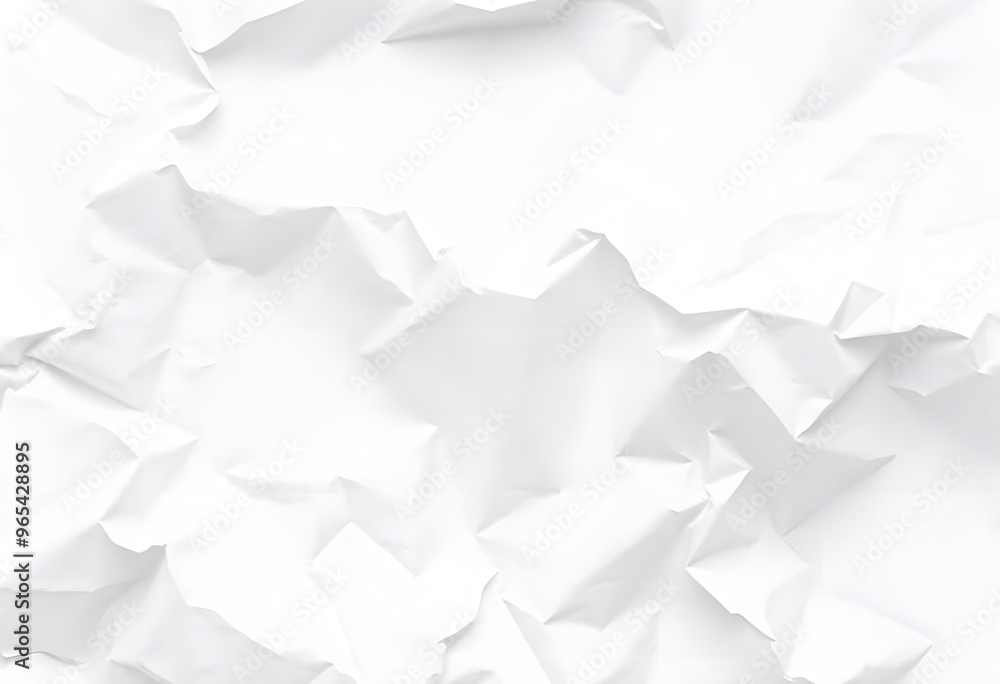 Close-up of crumpled white paper. The paper is heavily wrinkled, creating a textured surface with deep creases and folds. The lighting is soft and diffused,
Close-up of crumpled white paper. The paper is heavily wrinkled, creating a textured surface with deep creases and folds. The lighting is soft and diffused,