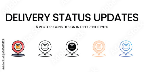 Delivery Status Updates vector icons set ready to use for web and mobile app