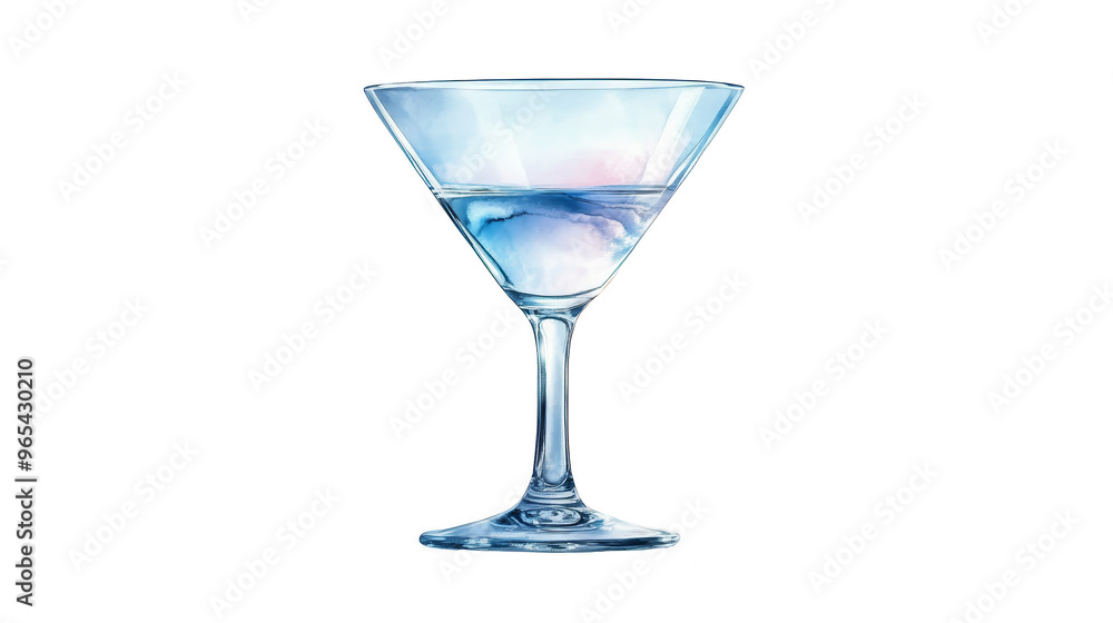 Abstract Martini Glass with Glitch Art Pattern