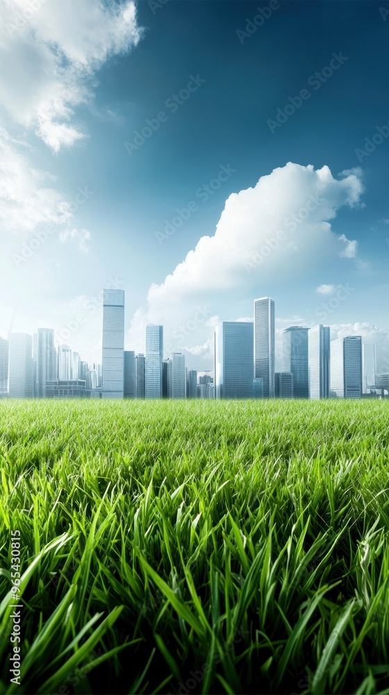 A vibrant green field stretches towards a modern city skyline under a clear blue sky, symbolizing urban life and nature's harmony. A vibrant green field stretches towards a modern city skyline under a clear blue sky, symbolizing urban life and nature's harmony.