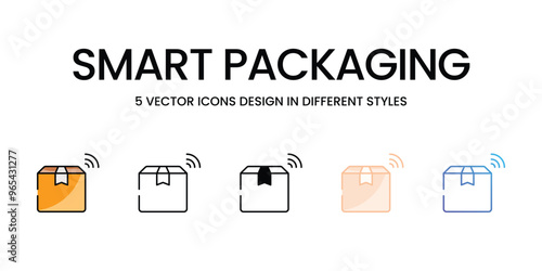 Smart Packaging vector icons set ready to use for web and mobile app