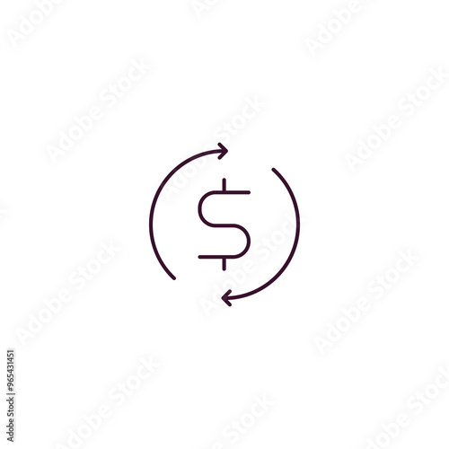 currency circulate  outline icon. Linear vector from cryptocurrency concept. Thin line currency circulate  icon isolated on white background
