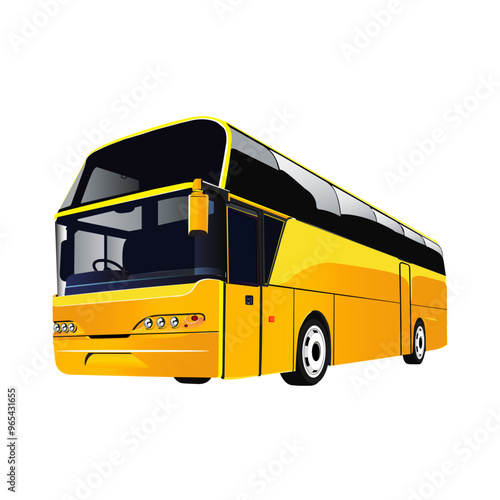 Travel bus icons, tour transport or public transportation service, vector emblems. Tourism or passenger travel trip bus icon for, city coach van station or airport express transfer or shuttle bus,
