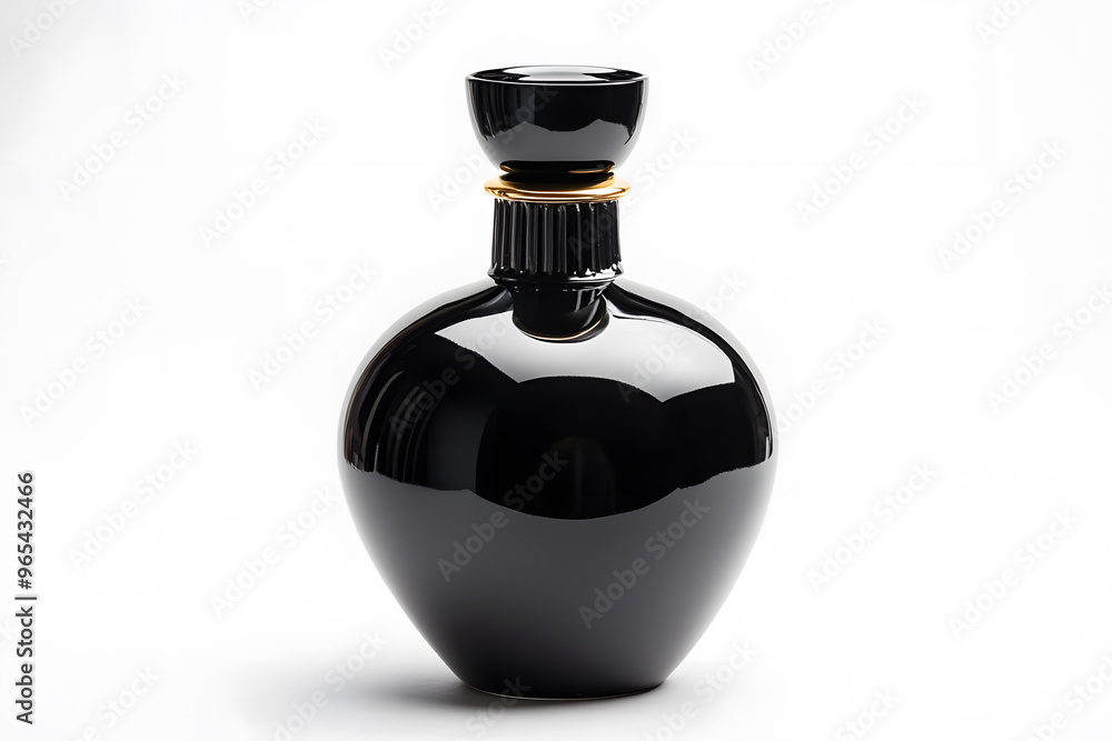 Black bottle of perfume, Mock up perfume bottle isolated on white background Black bottle of perfume, Mock up perfume bottle isolated on white background