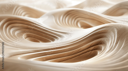 Abstract layered wooden texture with smooth organic curves and flowing lines