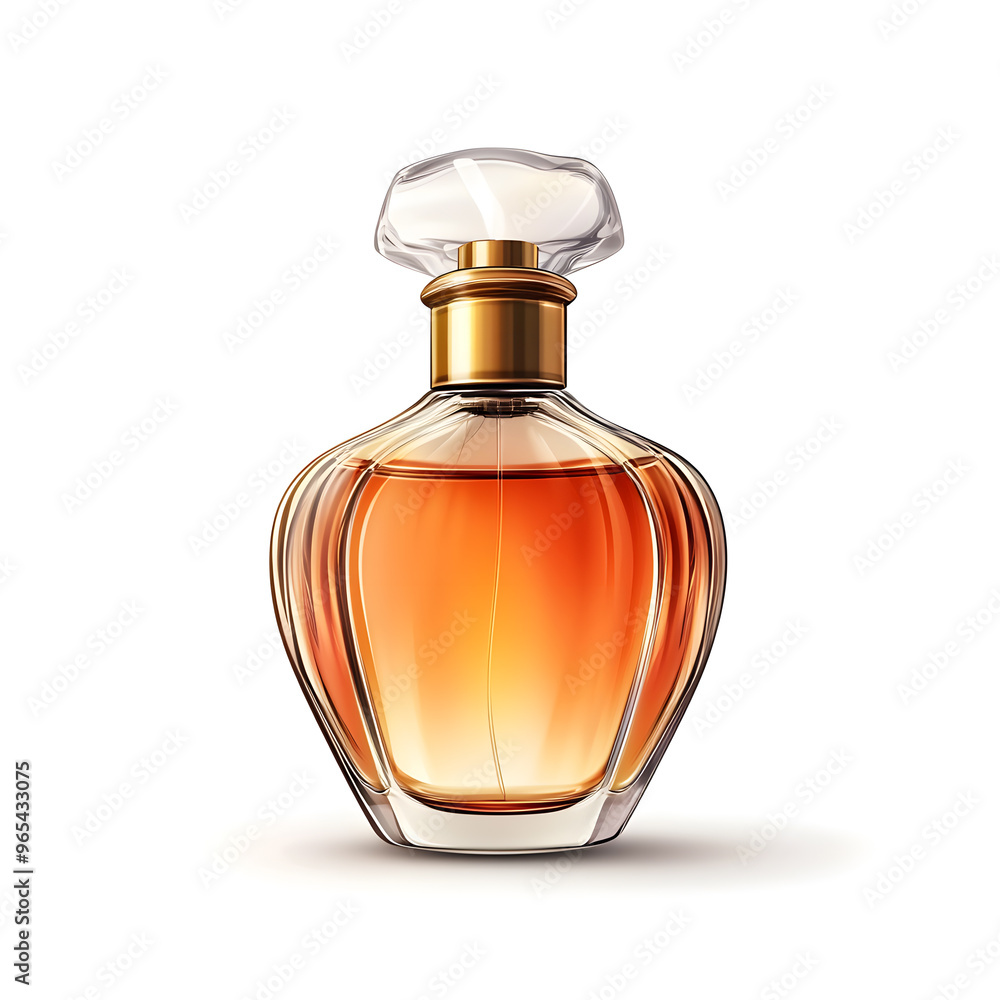 Bottle of perfume, Mock up isolated on white Bottle of perfume, Mock up isolated on white