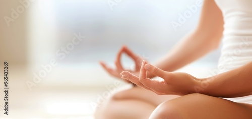 Wallpaper Mural A serene moment showcasing a person meditating in a peaceful environment, promoting mindfulness and relaxation. Torontodigital.ca