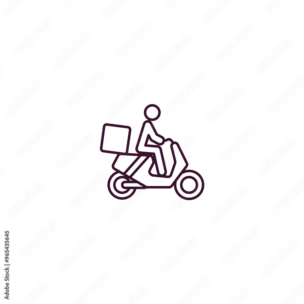 scooter delivery outline icon. Linear vector from delivery concept. Thin line scooter delivery icon isolated on white background scooter delivery outline icon. Linear vector from delivery concept. Thin line scooter delivery icon isolated on white background