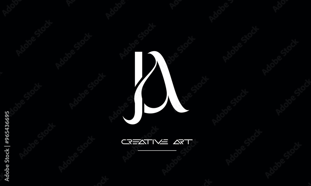 JA, AJ, J, A abstract letters logo monogram JA, AJ, J, A abstract letters logo monogram