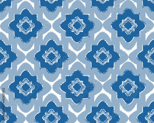 seamless pattern with indigo blue leaves and flower texture background patterns for textiles, tiles.
