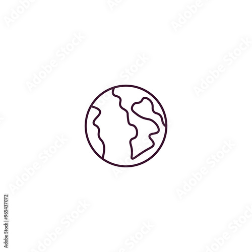 planet earth outline icon. Linear vector from delivery concept. Thin line planet earth icon isolated on white background