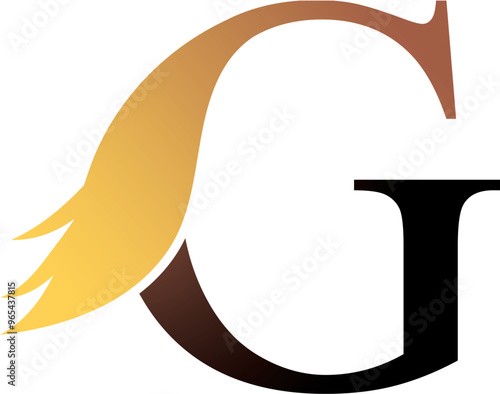 G Letter Logo. Couffeur, Hair and Beauty. Golden.