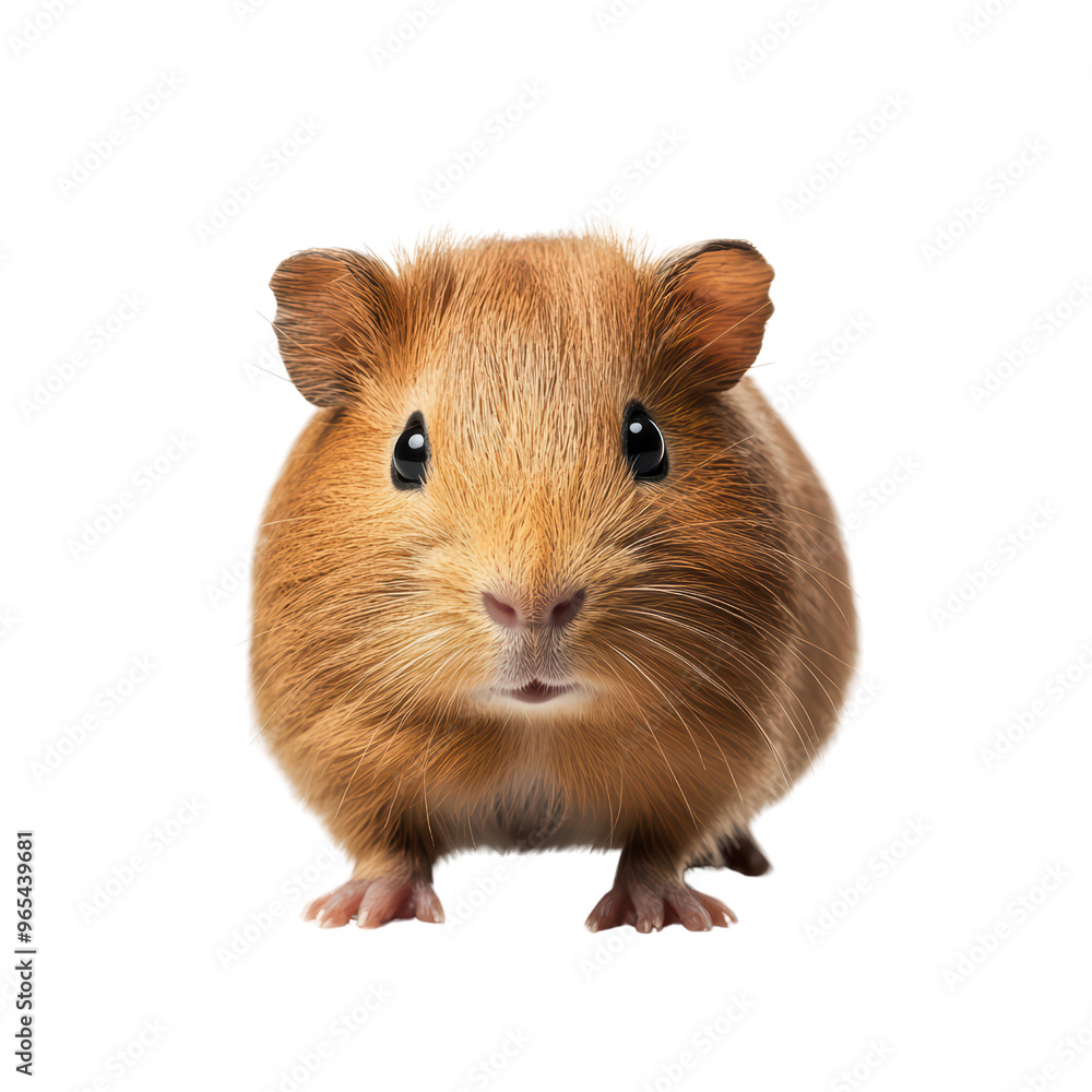 Adorable Brown Guinea Pig with Cute Expression Isolated on Background Adorable Brown Guinea Pig with Cute Expression Isolated on Background