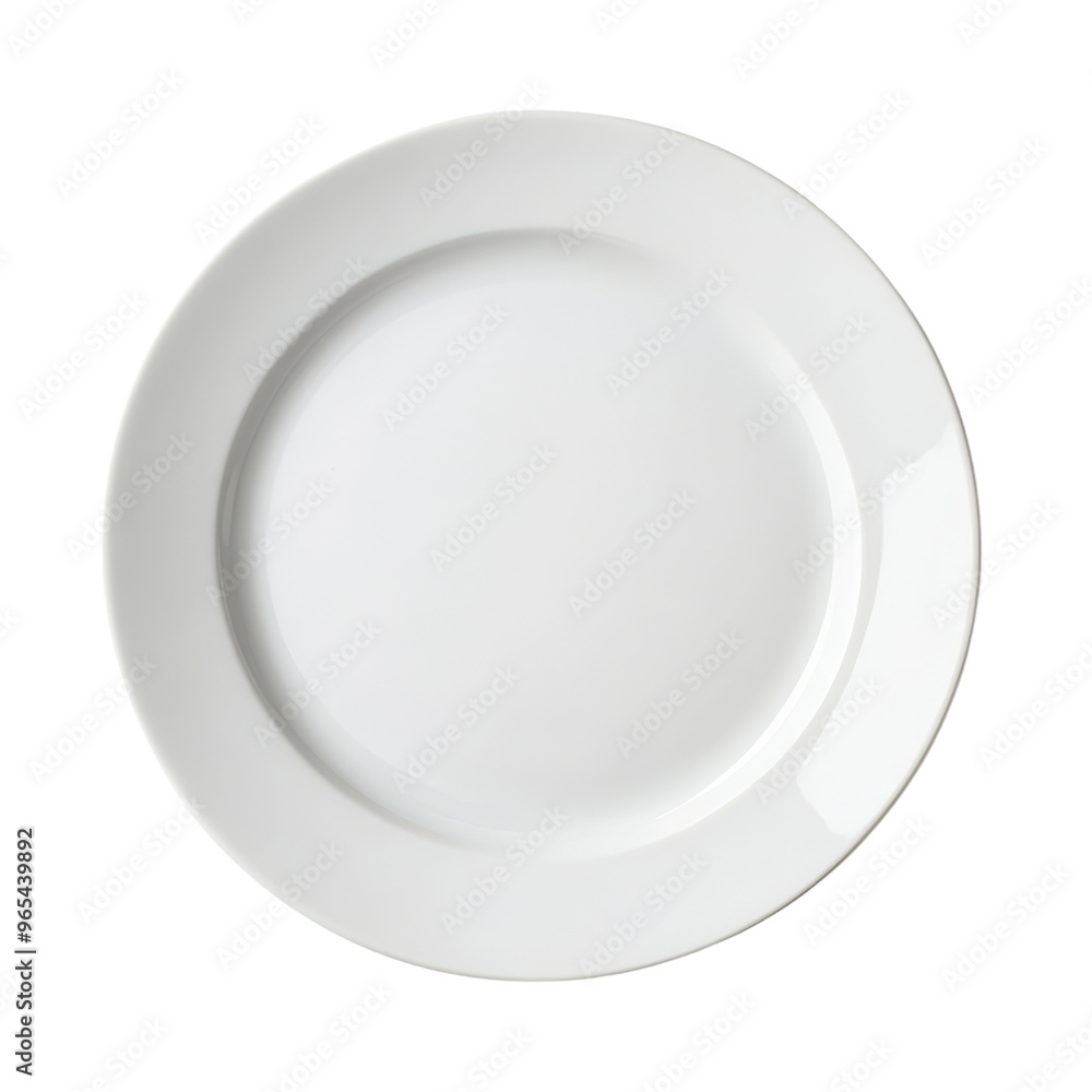 Simple White Ceramic Plate Isolated on Background - Minimalist Tableware for Dining and Kitchen Use Simple White Ceramic Plate Isolated on Background - Minimalist Tableware for Dining and Kitchen Use