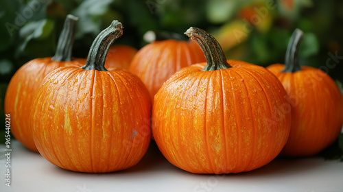 pumpkin on wooden table 