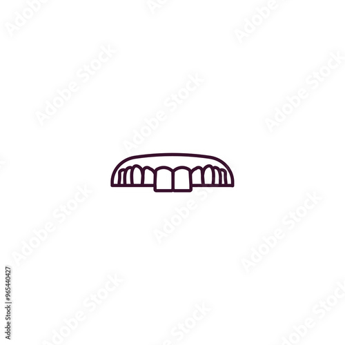 dentures outline icon. Linear vector from dentist concept. Thin line dentures icon isolated on white background
