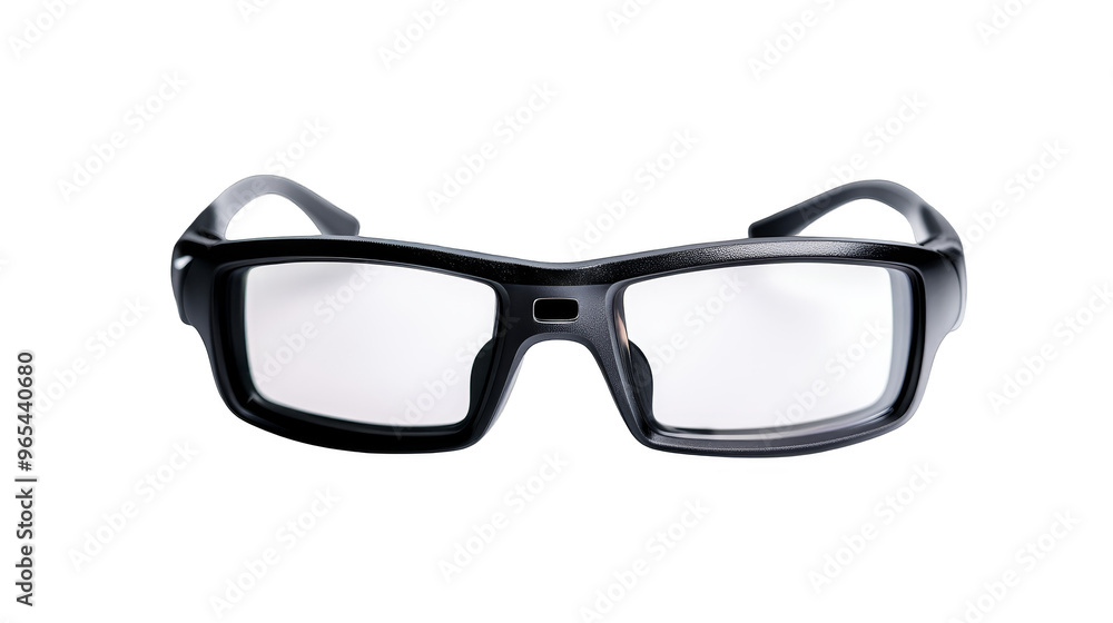 Black Sunglasses With Clear Lenses On Glitch Pattern Background Black Sunglasses With Clear Lenses On Glitch Pattern Background