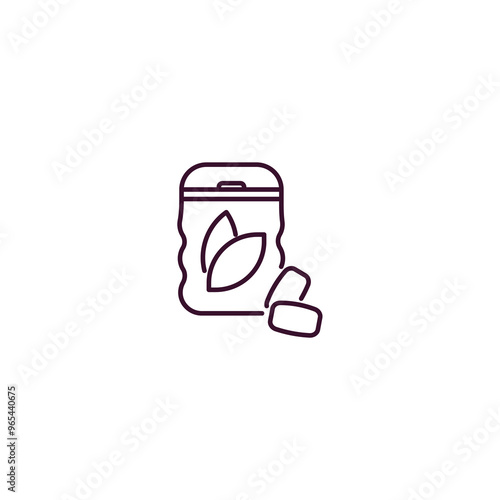 mint gum outline icon. Linear vector from dentist concept. Thin line mint gum icon isolated on white background