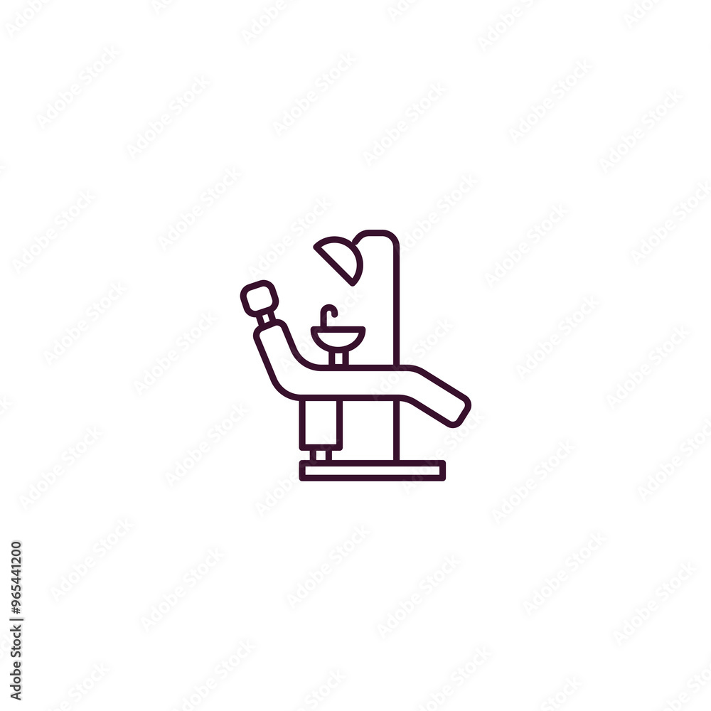 dental chair outline icon. Linear vector from dentist concept. Thin line dental chair icon isolated on white background dental chair outline icon. Linear vector from dentist concept. Thin line dental chair icon isolated on white background