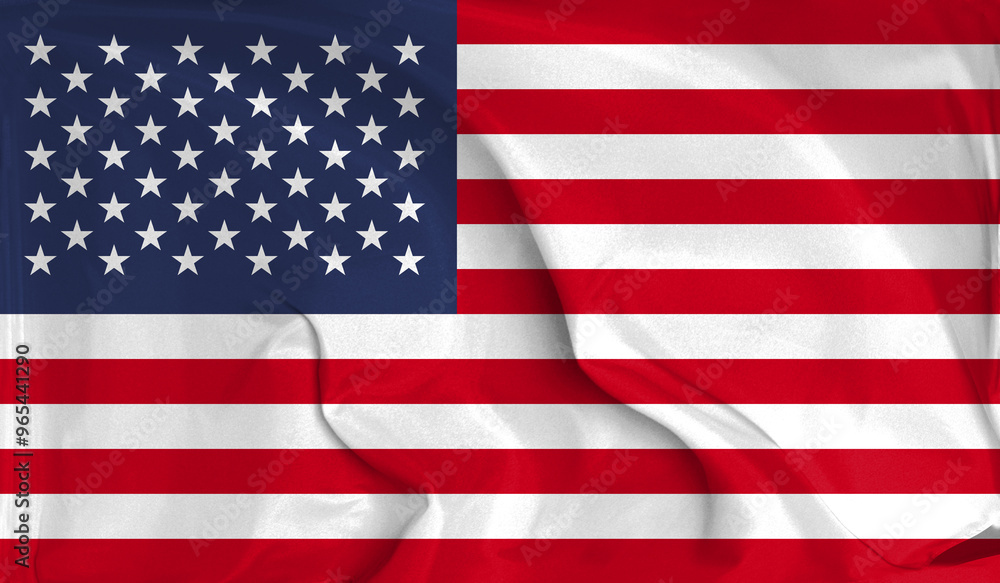 Naklejka premium An up close view of United States flag flying textures