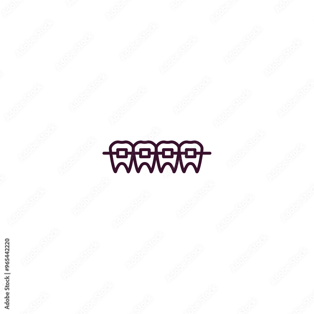Fototapeta premium lingual braces outline icon. Linear vector from dentist concept. Thin line lingual braces icon isolated on white background