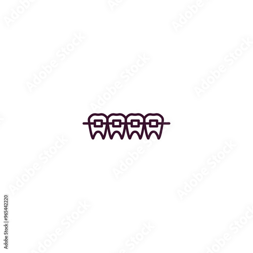 lingual braces outline icon. Linear vector from dentist concept. Thin line lingual braces icon isolated on white background