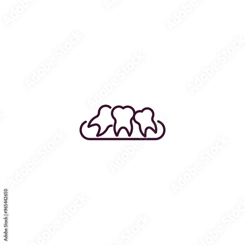malocclusion outline icon. Linear vector from dentist concept. Thin line malocclusion icon isolated on white background